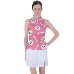 Halloween Pattern With Sculles And Bones 20240926 160927 0000 Women s Sleeveless Polo T-shirt by Safari