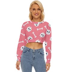 Halloween Pattern With Sculles And Bones 20240926 160927 0000 Lightweight Long Sleeve Sweatshirt by Safari