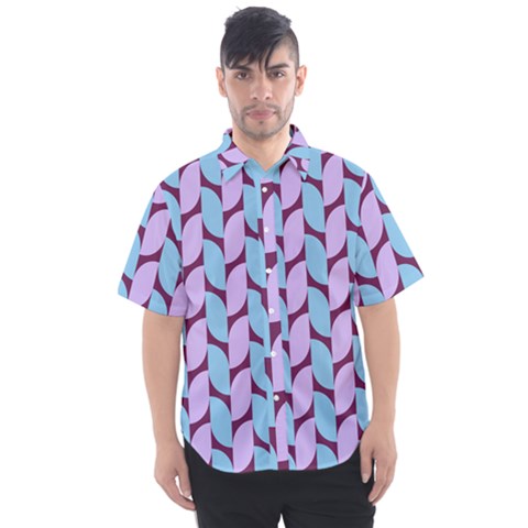 Purple Blue Pattern Men s Short Sleeve Shirt by ytdream