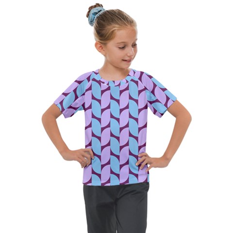 Purple Blue Pattern Kids  Mesh Piece T-shirt by ytdream