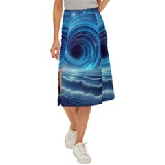 Astral Waveform Fantasy Midi Panel Skirt by Grandong