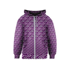 Violet White Pattern Kids  Zipper Hoodie by ytdream