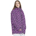 Violet White Pattern Women s Multi Pockets Zip Ski and Snowboard Waterproof Breathable Jacket View3