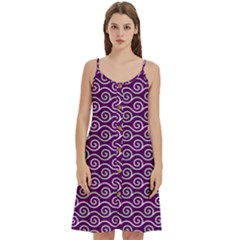 Violet White Pattern Women s Spaghetti Strap Pullover Cami Dress by ytdream