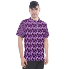 Violet White Pattern Men s Polo T-shirt by ytdream