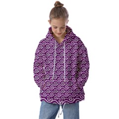 Violet White Pattern Kids  Oversized Hoodie by ytdream