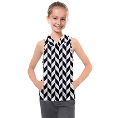 Black And White Pattern Kids  Sleeveless Hoodie by ytdream