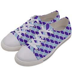 White Blue Pattern Women s Low Top Canvas Sneakers by ytdream