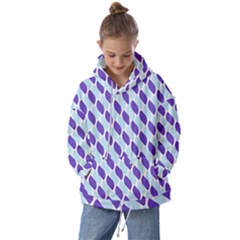 White Blue Pattern Kids  Oversized Hoodie by ytdream