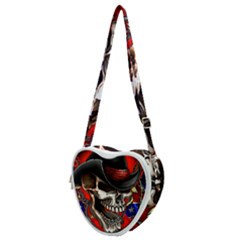 Confederate Flag Usa America United States Csa Civil War Rebel Dixie Military Poster Skull Heart Shoulder Bag by Ket1n9