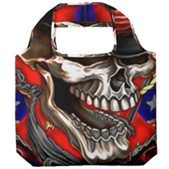 Confederate Flag Usa America United States Csa Civil War Rebel Dixie Military Poster Skull Foldable Grocery Recycle Bag by Ket1n9