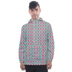 Yellow Blue Pattern Men s Front Pocket Pullover Windbreaker by ytdream