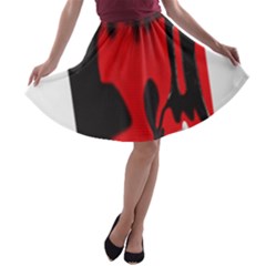 A Pair Of Shoes Sitting On Top Of A Floor A-line Skater Skirt by catchydesignhill