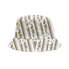 A White And Brown Striped Wallpaper With A Pattern Bucket Hat by catchydesignhill