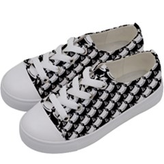 Stylish Coffee Cup Pattern Kids  Low Top Canvas Sneakers by ExtraAwesomeSauce