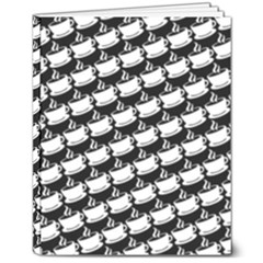 Stylish Coffee Cup Pattern 8  X 10  Hardcover Notebook by ExtraAwesomeSauce