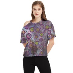 Abstract Molecular Space Art One Shoulder Cut Out T-shirt by ExtraAwesomeSauce