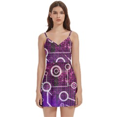 Cosmic Network Geometric Art Body Wrap Sleeveless V-neck Mini Dress by ExtraAwesomeSauce