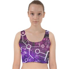 Cosmic Network Geometric Art Velvet Racer Back Crop Top by ExtraGoodSauce