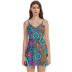 Abstract Tech Galaxy Design Body Wrap Sleeveless V-neck Mini Dress by ExtraAwesomeSauce