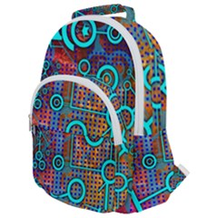 Abstract Tech Galaxy Design Rounded Multi Pocket Backpack by ExtraAwesomeSauce