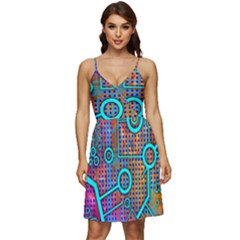 Abstract Tech Galaxy Design V-neck Pocket Summer Dress  by ExtraAwesomeSauce