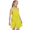 A Yellow Background With A Black Border Kids  Sleeveless Tiered Mini Dress View3