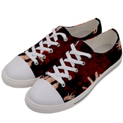 Horror Themed Bloody Hands Men s Low Top Canvas Sneakers by ExtraAwesomeSauce