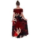 Horror Themed Bloody Hands Off Shoulder Open Front Chiffon Dress View2