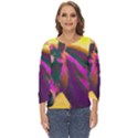 Vibrant Abstract Equine Art Cut Out Wide Sleeve Top View1