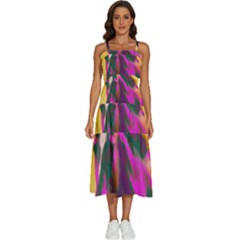 Vibrant Abstract Equine Art Sleeveless Shoulder Straps Boho Dress by ExtraAwesomeSauce