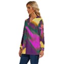 Vibrant Abstract Equine Art Long Sleeve Drawstring Hooded Top View2