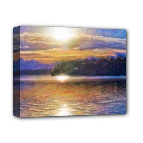 Serene Sunset Over Water Deluxe Canvas 14  X 11  (stretched) by ExtraAwesomeSauce