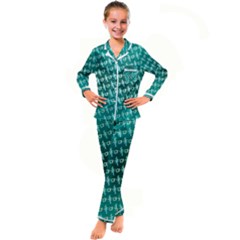 Peaceful Japanese Kanji Design Kids  Satin Long Sleeve Pajamas Set by ExtraAwesomeSauce