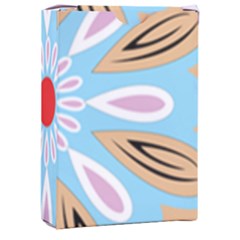 A Blue And Brown Flower With A Red Center Playing Cards Single Design (rectangle) With Custom Box by catchydesignhill