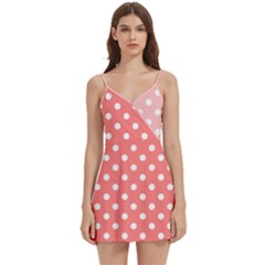 Polka Dot Body Wrap Sleeveless V-neck Mini Dress by flowerland