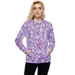 Funny Bacterias Drawing Motif Random Pattern Women s Lightweight Drawstring Hoodie by dflcprintsclothing