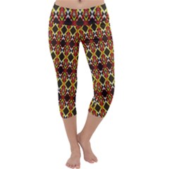 Colorful Geometric Pattern Design Capri Yoga Leggings by ExtraAwesomeSauce