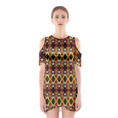 Colorful Geometric Pattern Design Shoulder Cutout One Piece Dress by ExtraAwesomeSauce