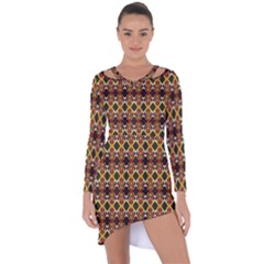 Colorful Geometric Pattern Design Asymmetric Cut-out Shift Dress by ExtraAwesomeSauce