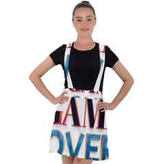 Game Over Text Design  Velvet Suspender Skater Skirt by 7223056