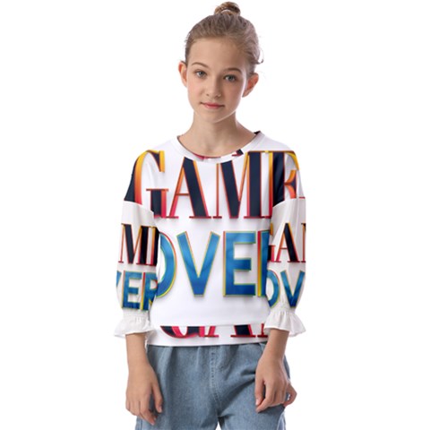 Game Over Text Design  Kids  Cuff Sleeve Top by 7223056