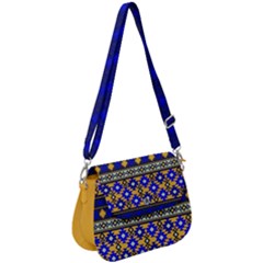 Blue Tribal Aztec Navajo Orange Chevron Saddle Handbag by CoolDesigns