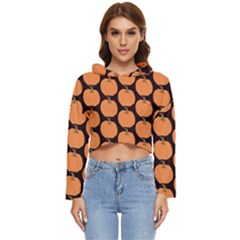 Black And Orange Pumpkin Women s Lightweight Cropped Hoodie by ConteMonfrey