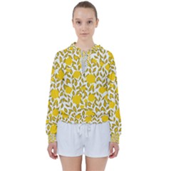 Yellow Flowers Roses On The Wall Lemons Women s Tie Up Sweat by ConteMonfrey