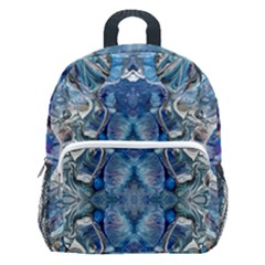 Blue Pour Blend  Kids  Age 5-10 Lightweight School Backpack With Side Pockets by kaleidomarblingart