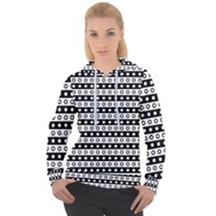 Black And White Circles Pattern Women s Overhead Hoodie by ytdream