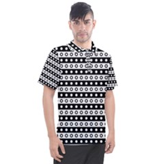 Black And White Circles Pattern Men s Polo T-shirt by ytdream