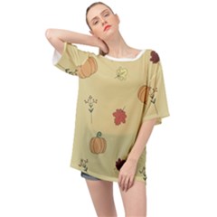 Halloween Fall Pattern Oversized Chiffon Top by Apenda