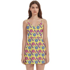 Colorful Bitcoin Pattern Body Wrap Sleeveless V-neck Mini Dress by ExtraAwesomeSauce